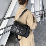 Down Feather Boston Shoulder Bags for Women Casual Tote Bag
