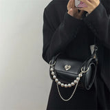 Hot Girl Heart Lock Chain Bag Shoulder Crossbody Bags