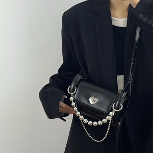Hot Girl Heart Lock Chain Bag Shoulder Crossbody Bags