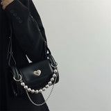 Hot Girl Heart Lock Chain Bag Shoulder Crossbody Bags
