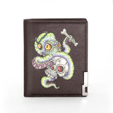 Steampunk Octopus Skull Cover Leather Wallet Slim Purses