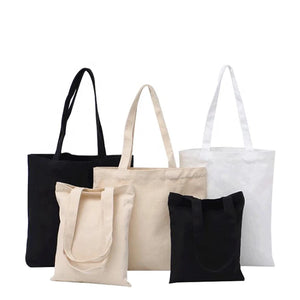 Reusable Cotton Canvas Tote Bag - Eco-Friendly Shopping Carryall