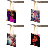 African Girl Cartoon Tote Bag for Women