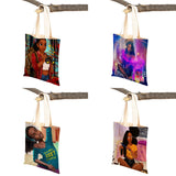 African Girl Cartoon Tote Bag for Women