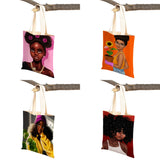African Girl Cartoon Tote Bag for Women