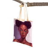 African Girl Cartoon Tote Bag for Women