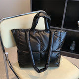 Designer Quilted Shoulder Bag High Nylon Down Cotton Tote Handbag