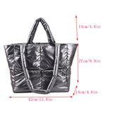 Designer Quilted Shoulder Bag High Nylon Down Cotton Tote Handbag