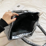 Designer Quilted Shoulder Bag High Nylon Down Cotton Tote Handbag