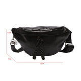Women's Pu Leather Chest Bag Large Capacity Waist Pack