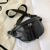 Women's Pu Leather Chest Bag Large Capacity Waist Pack