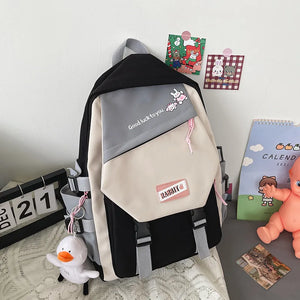 Nylon Cartoon Print School Backpack Bag