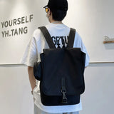 Men's Streetwear Style Backpack Harajuku Large Capacity Waterproof Nylon Bag