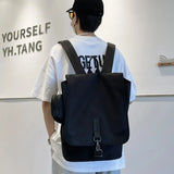 Men's Streetwear Style Backpack Harajuku Large Capacity Waterproof Nylon Bag