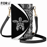 Hawaiian Tribe Turtle Leather Crossbody Bag Touch Screen Purse