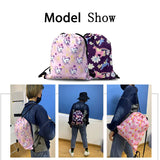 Heartbeat Pattern Drawstring Bag for Kids - Soft Back Bag