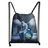 Heartbeat Pattern Drawstring Bag for Kids - Soft Back Bag