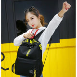 Nylon School Bags for Teenage Girls Backpack Casual Style Student Bookbag