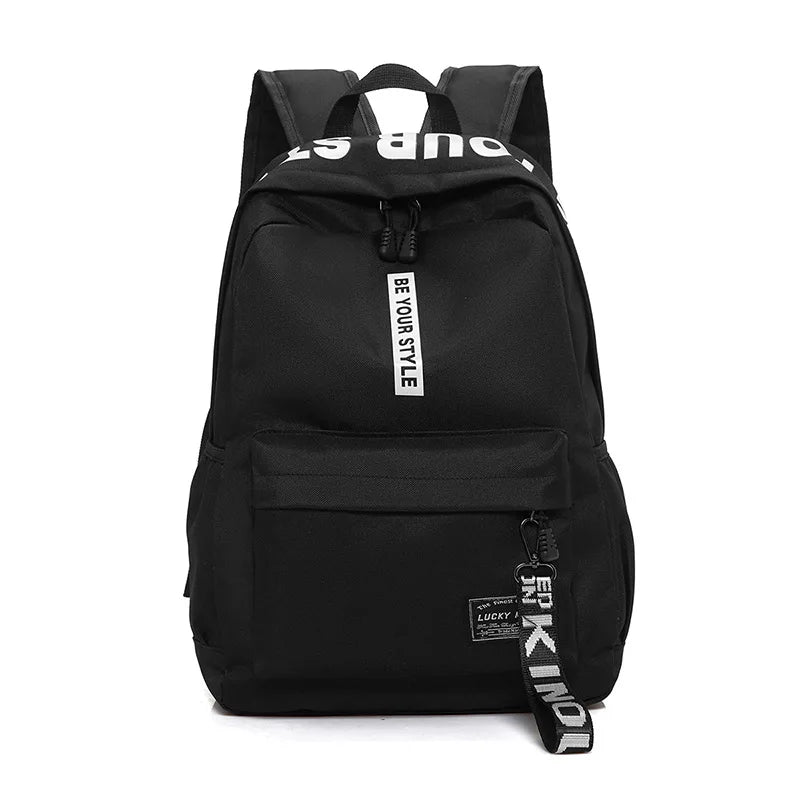 Nylon School Bags for Teenage Girls Backpack Casual Style Student Bookbag