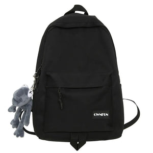 Nylon Women's Backpack Solid School Bag Casual Female Travel Rucksack