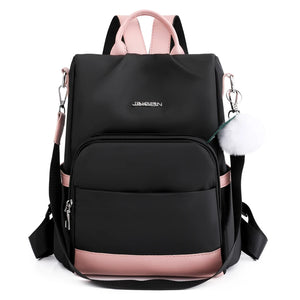 Oxford Women's Backpack Solid High Capacity Travel Rucksack Anti Theft Packbag