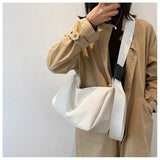 PU Crossbody Bag for Women Large Capacity Messenger Bag Japanese Retro Handbag