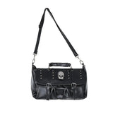 Steampunk Skull & Rivets Belt Buckle Rock Shoulder Bag