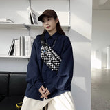 Plaid Crossbody Bag Nylon Sports Shoulder Bag Hip Hop Handbag