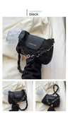 Lace PU Small Square Bag Casual Chain Retro Shoulder