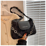 Lace PU Small Square Bag Casual Chain Retro Shoulder