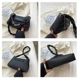 Lace PU Small Square Bag Casual Chain Retro Shoulder