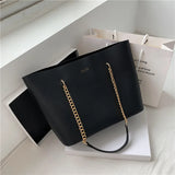 Stylish PU Leather Shoulder Bag for Women Chain Tote Shopper Handbag