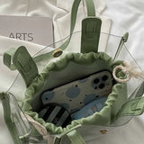 Summer Double-layer Underarm Bag with Hemp Rope Handle