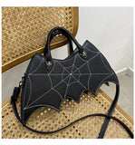 Punk Style Girl's Crossbody Bag Bat Bag Pu Leather Tote Bag