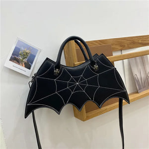 Punk Style Girl's Crossbody Bag Bat Bag Pu Leather Tote Bag