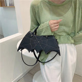 Punk Style Girl's Crossbody Bag Bat Bag Pu Leather Tote Bag