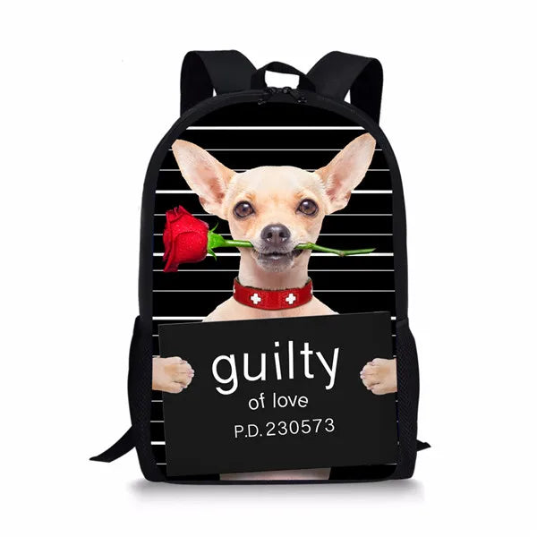 Puppy Pug Dog Backpack for Kids 3D Animal Back Unique Child Pack