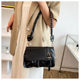 Exotic Soft Leather Lady Shoulder Bag Large Capacity Flip-top Lady Handbag