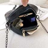 Women's Leather Shoulder Bag Chain Tassel Crossbody Clutch