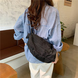 Canvas Shoulder Bag Harajuku Students Crossbody Zipper School Small Bag