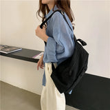 Canvas Shoulder Bag Harajuku Students Crossbody Zipper School Small Bag