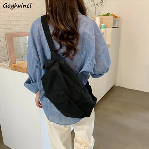 Canvas Shoulder Bag Harajuku Students Crossbody Zipper School Small Bag