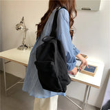Canvas Shoulder Bag Harajuku Students Crossbody Zipper School Small Bag