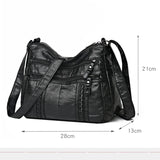 Women's Shoulder Bag Soft Leather Crossbody Handbag Vintage Messenger Pack