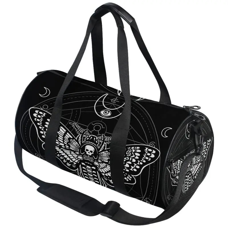Skull Moth Duffel Bags Magic Skulls Gym Bag Travel Luggage