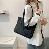 Solid Women's Large Capacity Tote Bag Canvas Shoulder Bag