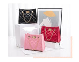 Women's Chain Crossbody Bag Diamond Lattice Shoulder Bag Leather Plaid Handbag