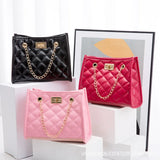 Women's Chain Crossbody Bag Shoulder Bag Leather Plaid Handbag