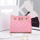Women's Chain Crossbody Bag Shoulder Bag Leather Plaid Handbag
