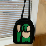 Tulip Shoulder Bag for Girls Summer Canvas Flower Tote Handbags